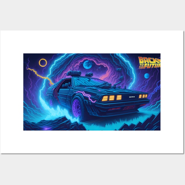 Delorean back to the future Wall Art by Buff Geeks Art